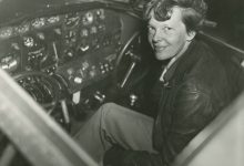 Amelia Earhart in the cockpit of her Lockheed Electra 10-E. [Credit: Purdue University Libraries]