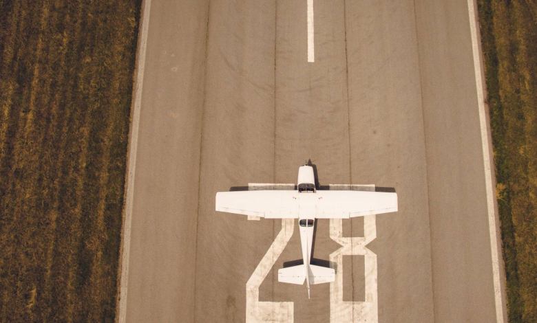 Small plane on a runway