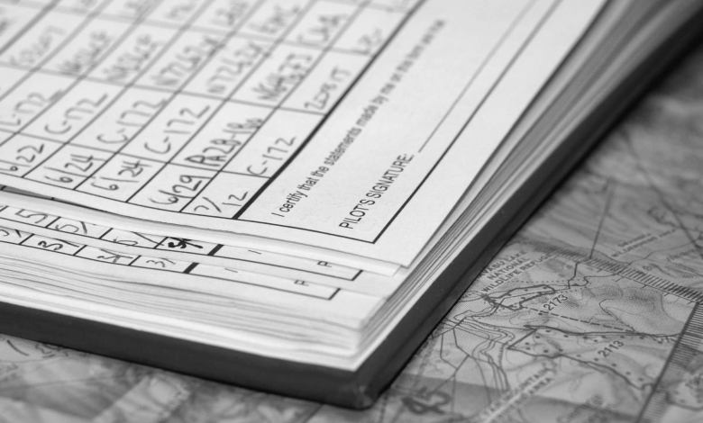 Photo of a logbook