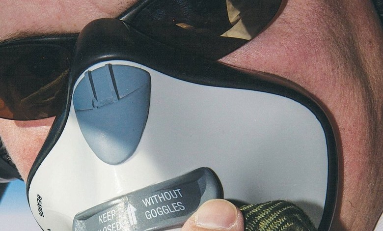 Pilot wearing oxygen mask