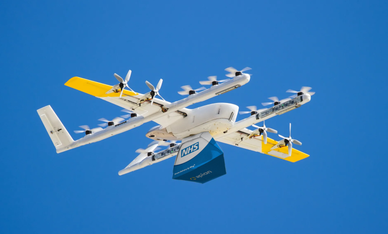 Wing drone delivery Apian London NHS