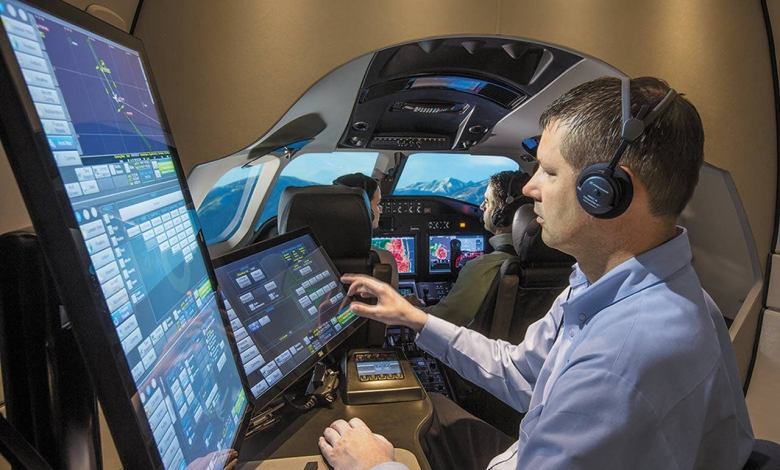 Man using training system