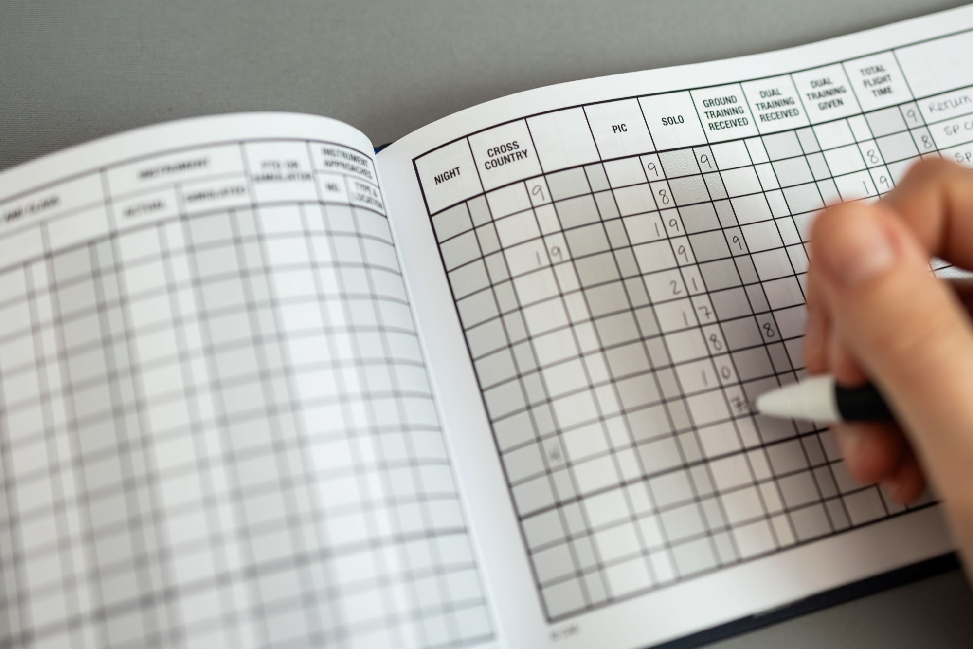 Pilot logbook [Credit: Carly Chamerlik]