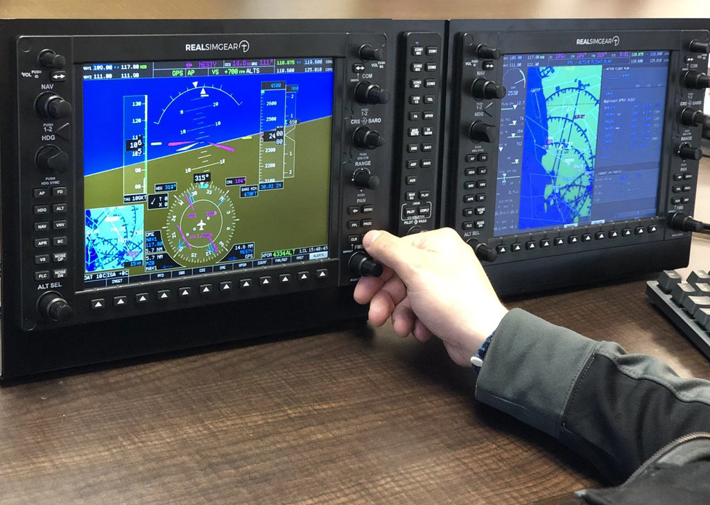 Flight sim avionics in use
