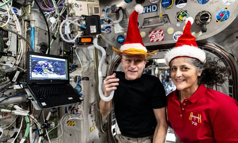 NASA ISS Suni Williams Don Pettit Christmas in space