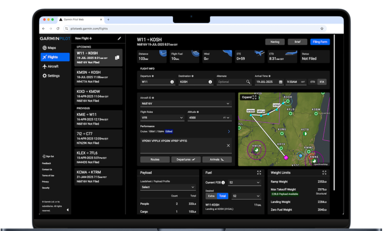 Garmin Pilot Web rolls out with the goal to make flight planning and flying smoother.