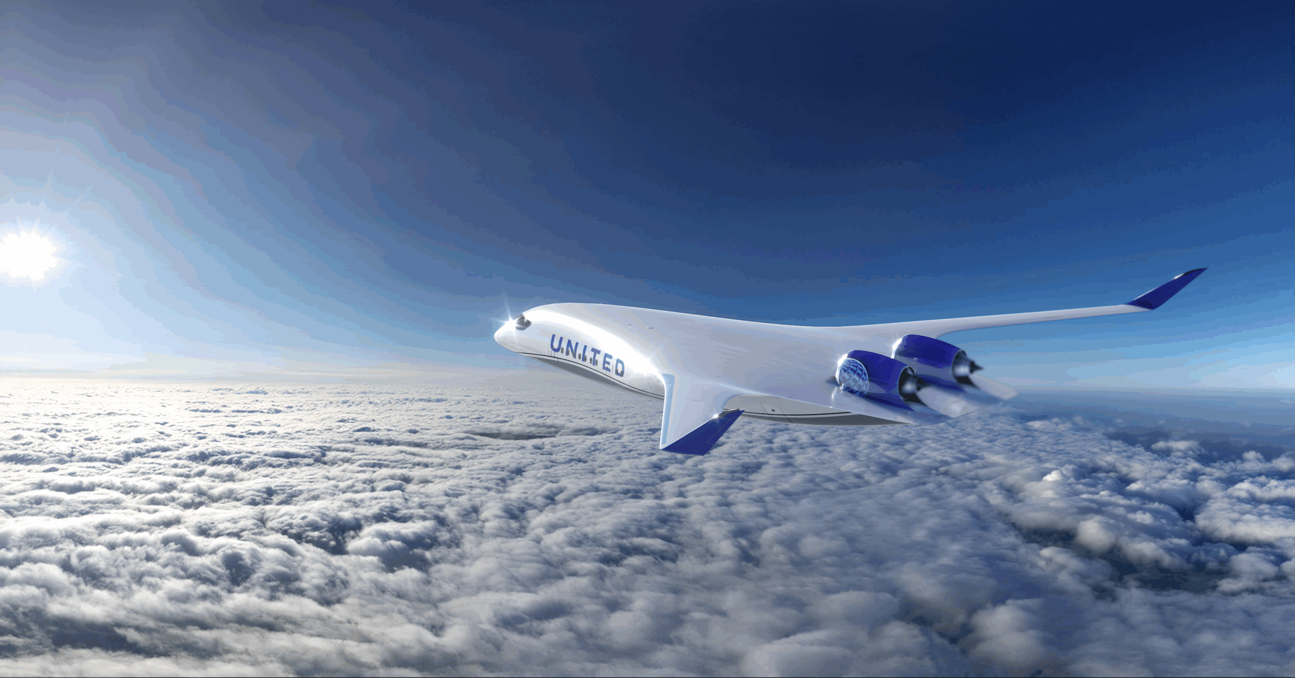 United Airlines blended wing body JetZero Z4 aircraft
