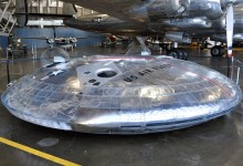An Avrocar on display at the National Museum of the U.S. Air Force in 2010, when it was displayed in a separate annex and illuminated in natural light.