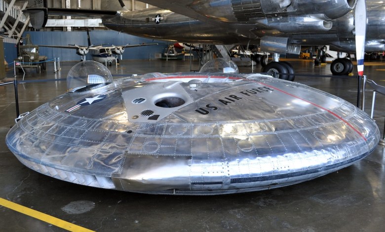 An Avrocar on display at the National Museum of the U.S. Air Force in 2010, when it was displayed in a separate annex and illuminated in natural light.