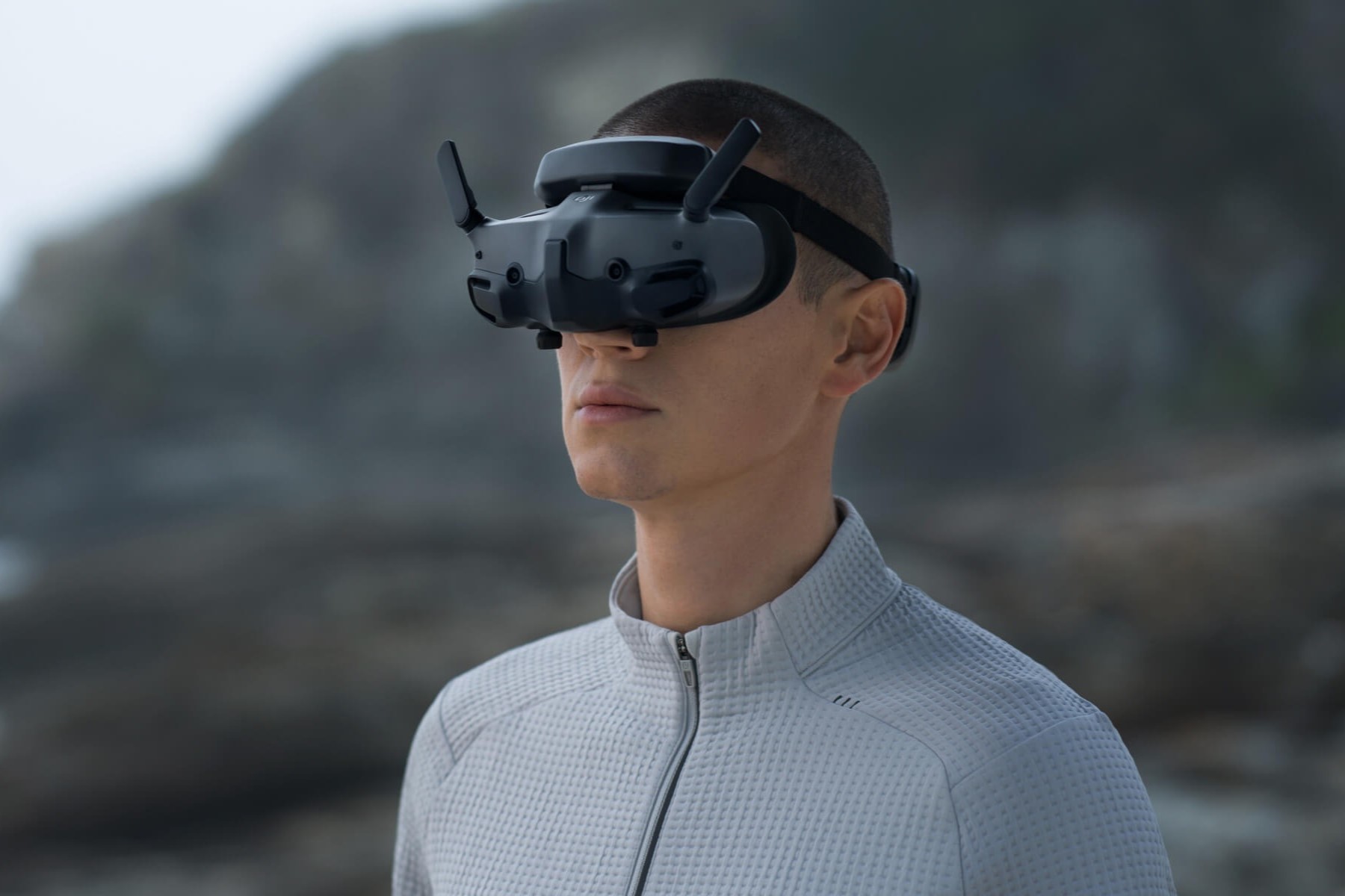 Man wearing FPV headset