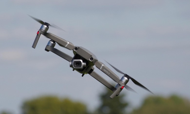 DJI drone in flight