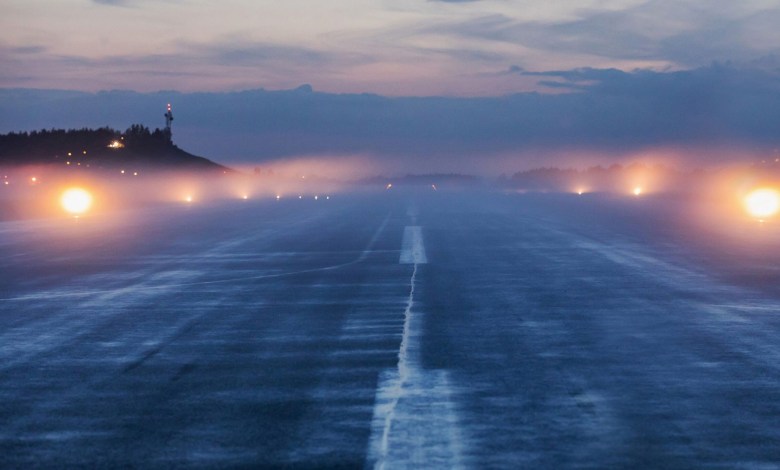 IFR conditions shown across a runway