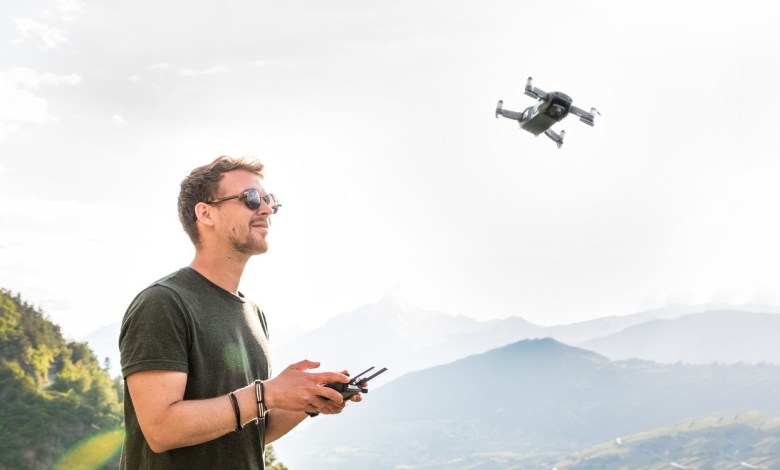 Veteran flying a drone
