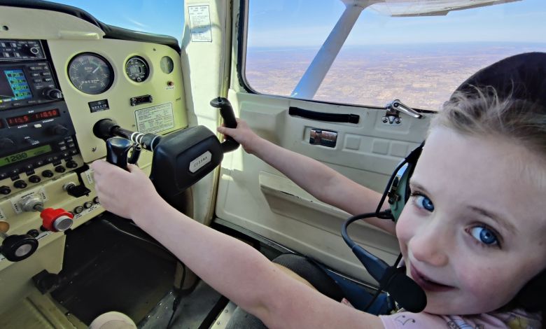 Girl in airplane