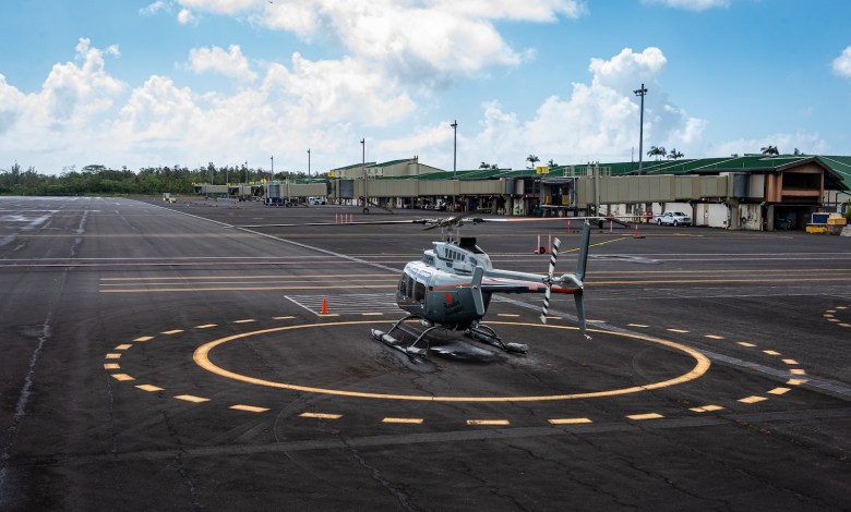 A helicopter at Hilo airport