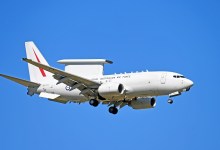 A Boeing E-7A Wedgetail landing