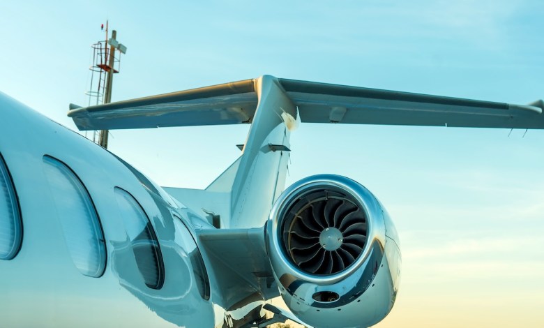 Parked private aircraft