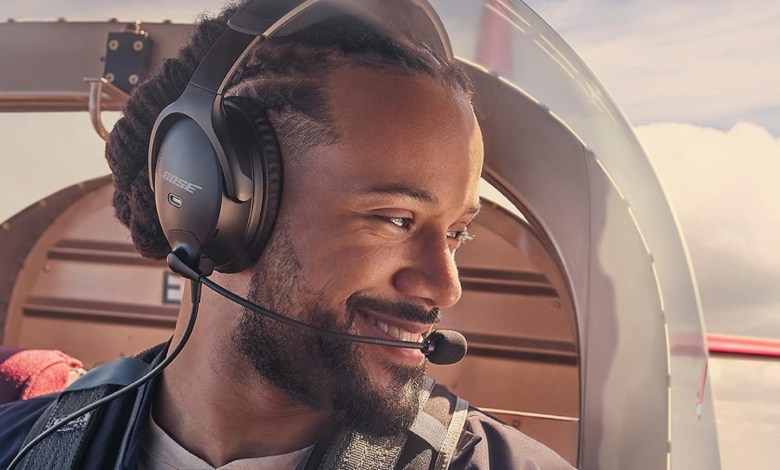 Pilot wearing Bose headset