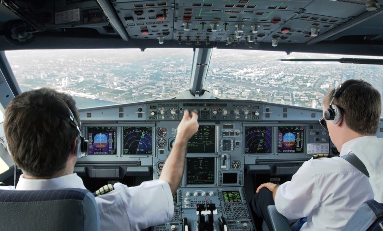 Flight deck of an Airbus aircraft