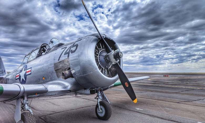 The SNJ-5 is a variant of the North American T-6 Texan aircraft, a single-engine advanced trainer developed for the U.S. Navy and other allied air forces during World War II. [Credit: Alex Munro]