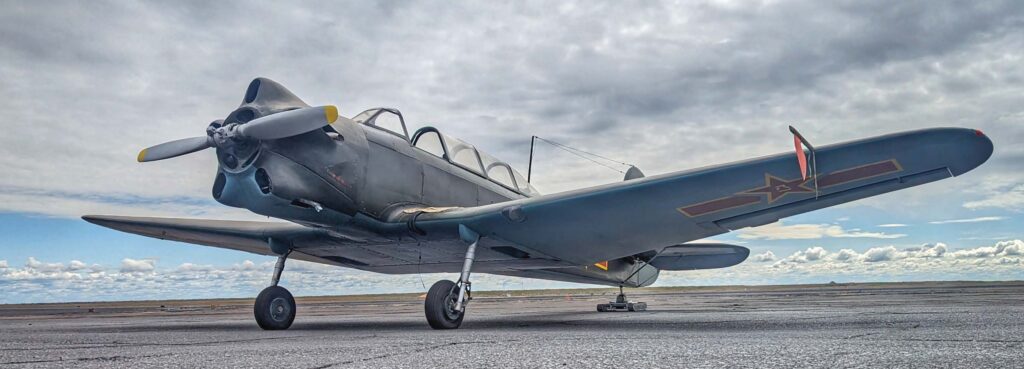 An extremely rare airworthy Yakovlev 18. Built in 1949, it was delivered new to the Chinese. [Credit: Alex Munro]