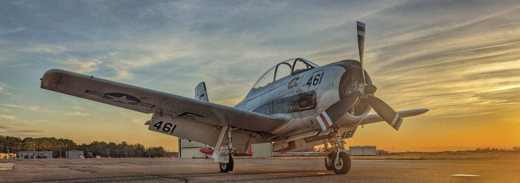 This T-28C sits on the ramp in Douglas, Georgia. [Credit: Alex Munro]