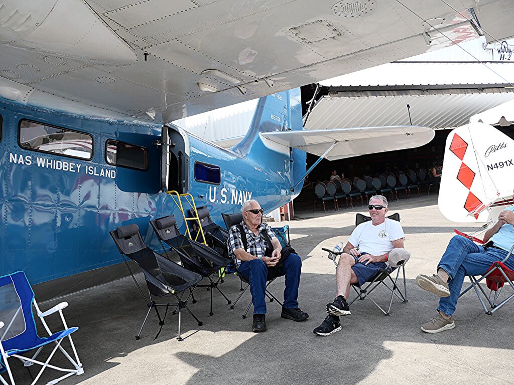 The Grumman Goose owned by Addison Pemberton sits on the ramp at the Hood River Fly-In in Oregon. [Courtesy: Farron Brougher]
