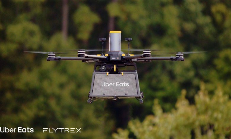 Uber Eats Flytrex delivery drone