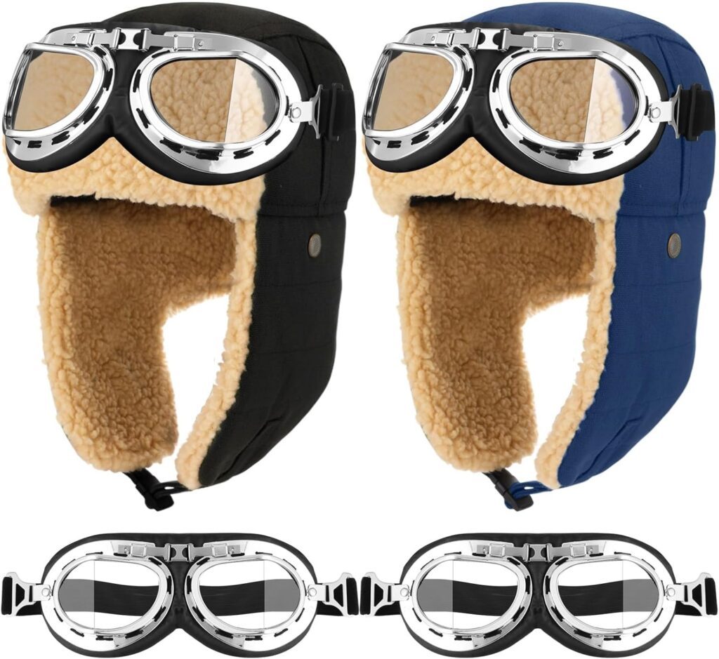 Pilot Hat and Goggles Flight Costume
