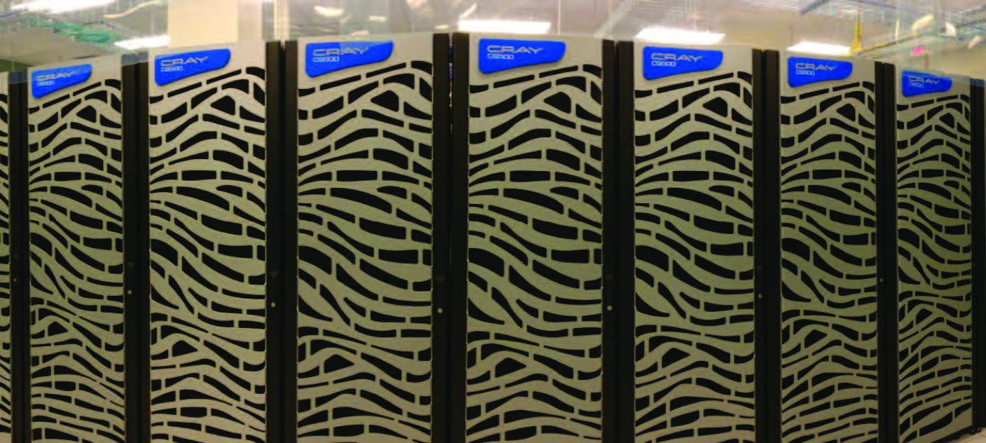 Above is NOAA’s newest high-performance computer, Hera. It is a Cray Compute Cluster computing system with a capacity of 3,270 trillion floating point operations per second.[Courtesy: NOAA]