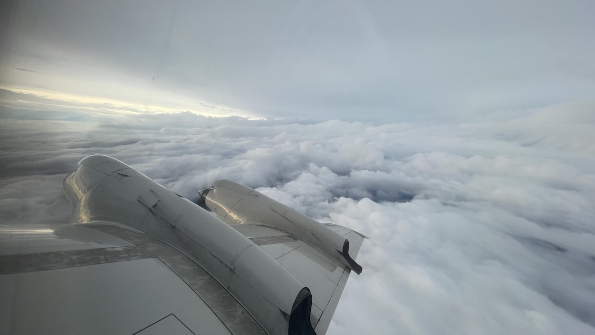 The view from a flight through Tropical Storm Idalia on an NOAA WP-3D Orion on August 28, 2023