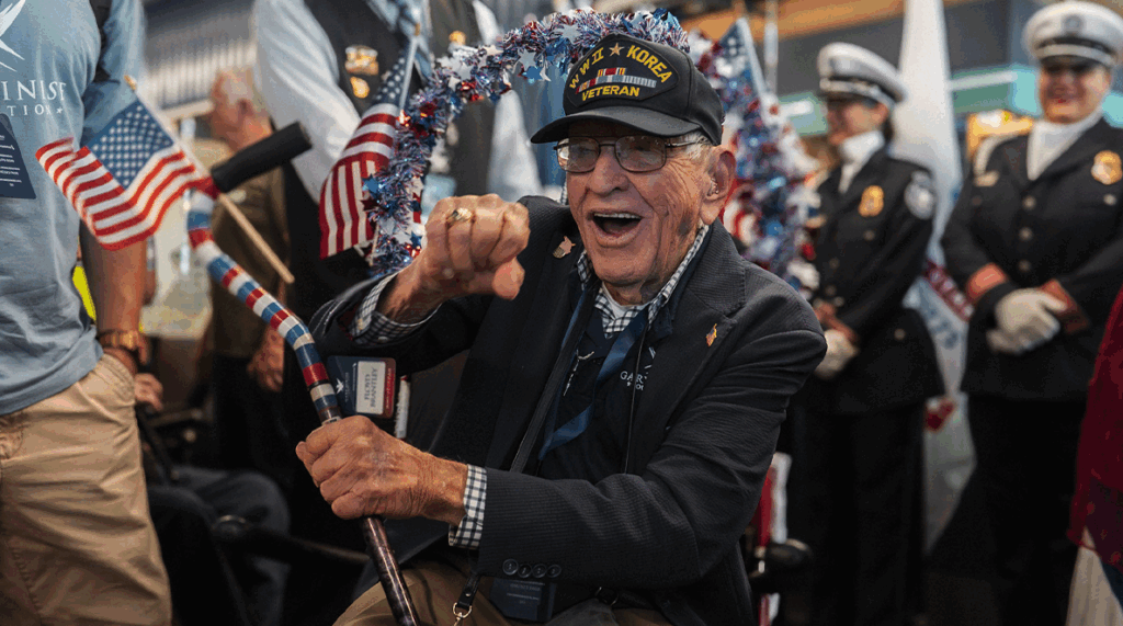 Veteran at Soaring Valor ceremony