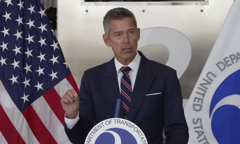 U.S. Transportation Secretary Sean Duffy at Philadelphia airport