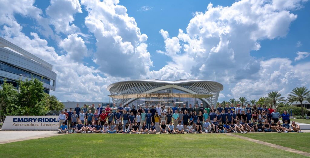 The Embry‑Riddle Aeronautical University Honors Class of 2029 gathers on the Daytona Beach, Florida, campus. [Credit: Embry‑Riddle/David Massey]