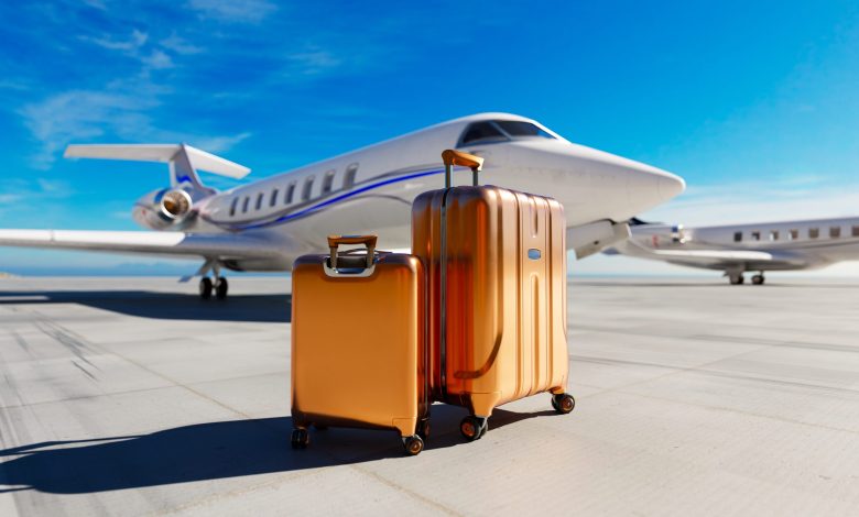 Luggage in front of jet [Shutterstock]
