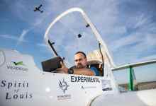 Pilot inside an electric aircraft