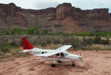 A general aviation airplane in the Moab, Utah, area [Credit: Redtail Air Adventures/Alice Gubler]