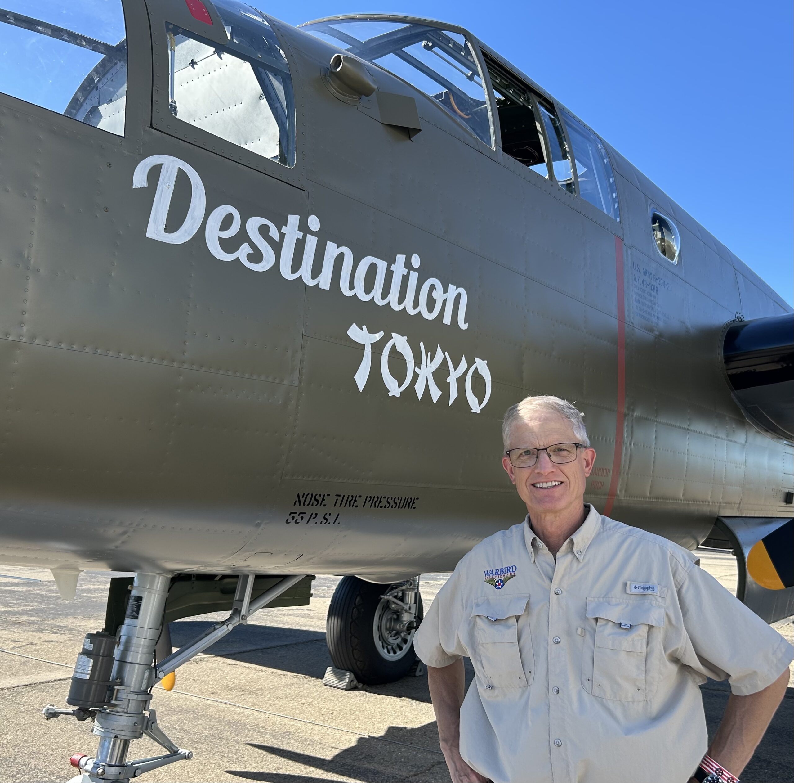 Ron Kaplan applied his skill and paint to the nose of a restored B-25 in honor of the famous Doolittle Raiders of World War II. [Courtesy: Rob Kaplan]