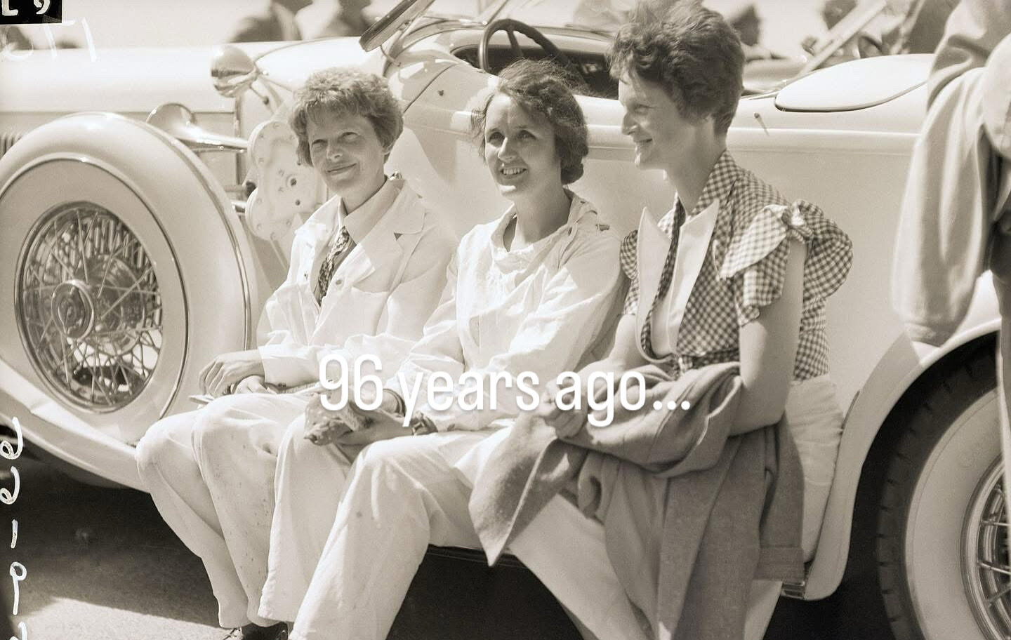 Founding members of The Ninety-Nines: Amelia Earhart (from left), Ruth Elder, and Louise Thaden. [Courtesy: The Ninety-Nines]