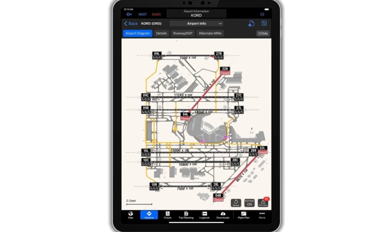 Garmin has released an update for its iOS Garmin Pilot app, bolstering its aviation charting solution, SmartCharts, with a graphical NOTAM overlay. [Credit: Garmin]