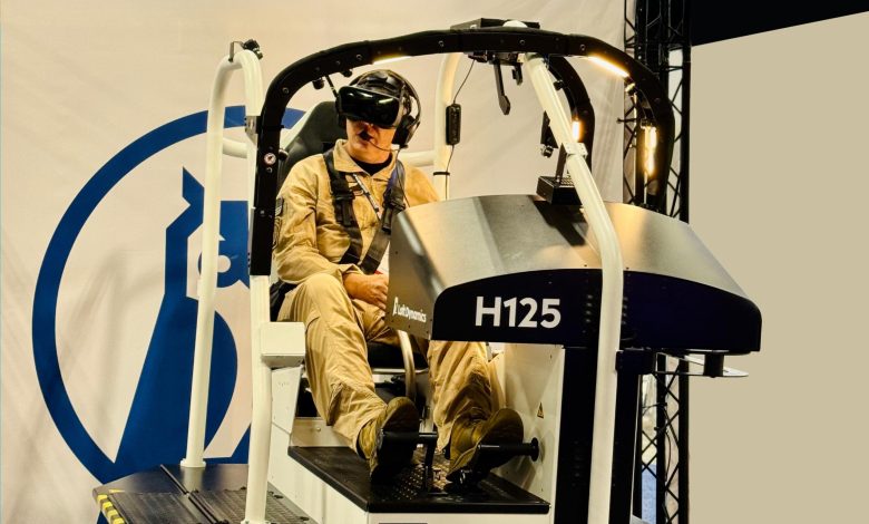 Loft Dynamics Airbus H125 virtual reality simulator with CBP pilot