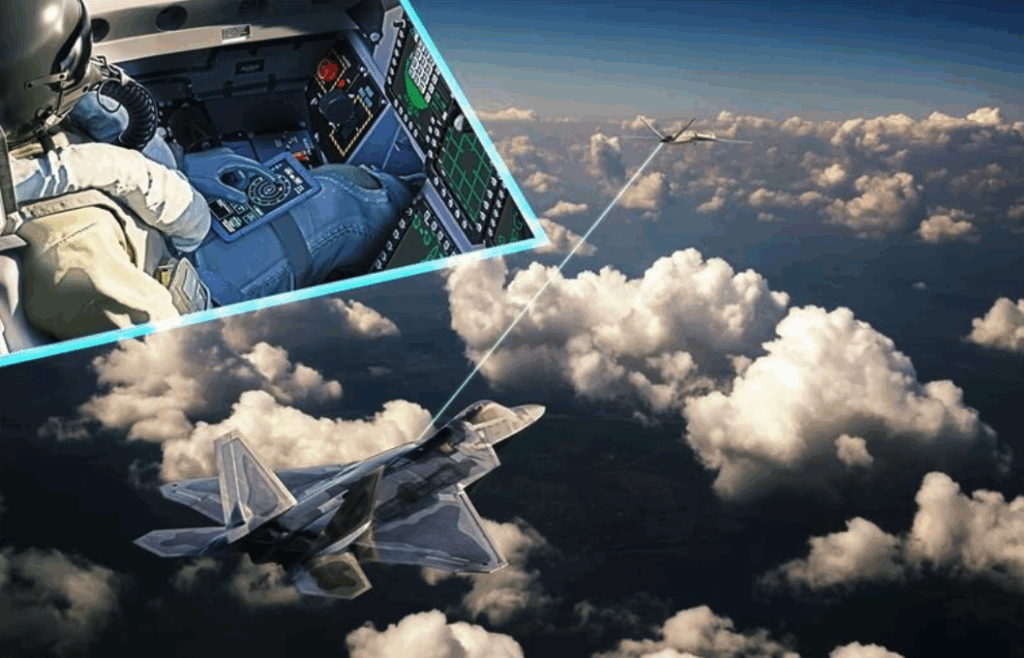 Fighter jet and drone communicate