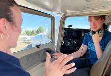 Many pilots are training at a school that embraces performing the duties of pilot in command in lieu of solo flight. [Credit: Meg Godlewski]