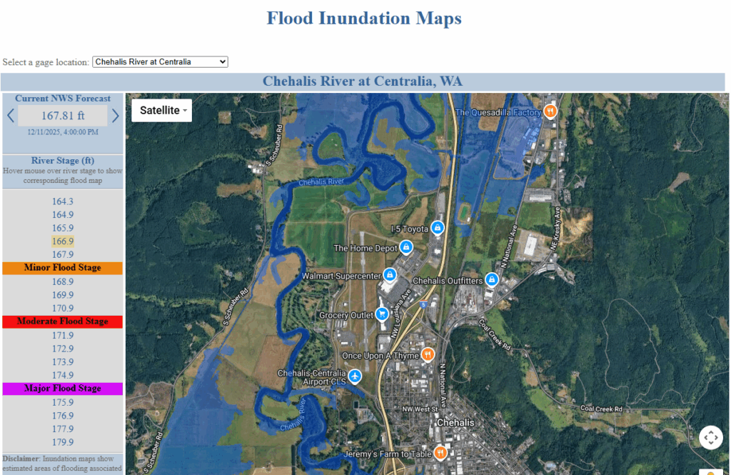 KCLS flood map [Credit: Chehalis-Centralia Airport/Brandon Rakes]