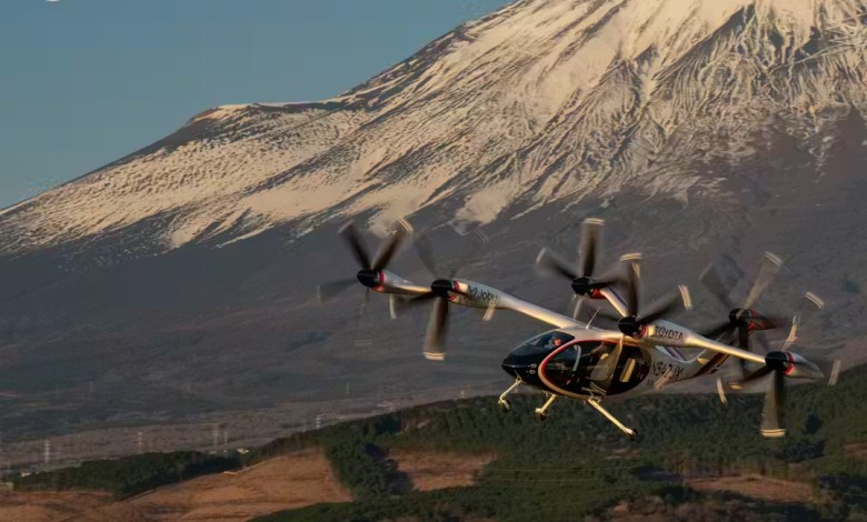 Joby Aviation S4 eVTOL air taxi flying in Japan