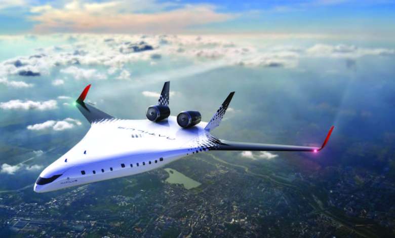 Natilus’ blended-wing body Horizon aircraft will reduce fuel burn by 30 percent, according to the company. [Credit: Natilus]