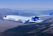 JetZero Z4 blended wing all-wing aircraft with United Airlines livery