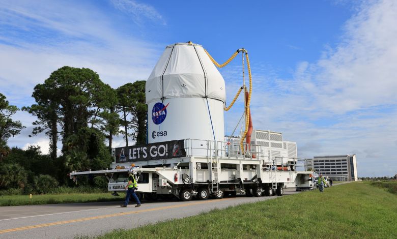 NASA Orion spacecraft in transport