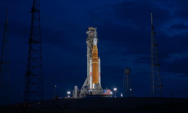 NASA SLS rocket and Orion capsule for Artemis II moon mission