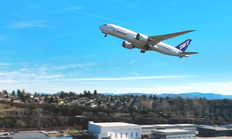 ZA004 takes off for its final flight from Boeing Field in Seattle